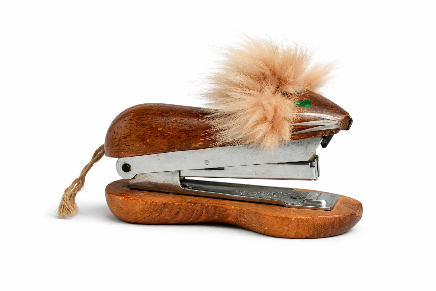 Vintage Wooden Lion Stapler, 1970s Japan